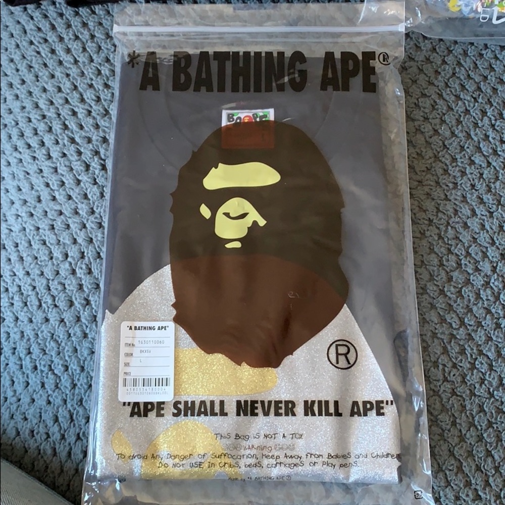 Bape Silver Glitter Head Tee